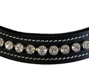 Clear Crystal Bling Wave Leather English Browband