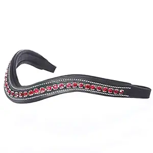 Elegant Deep Curved Soft Padded Siam Crystal Decorated Browband
